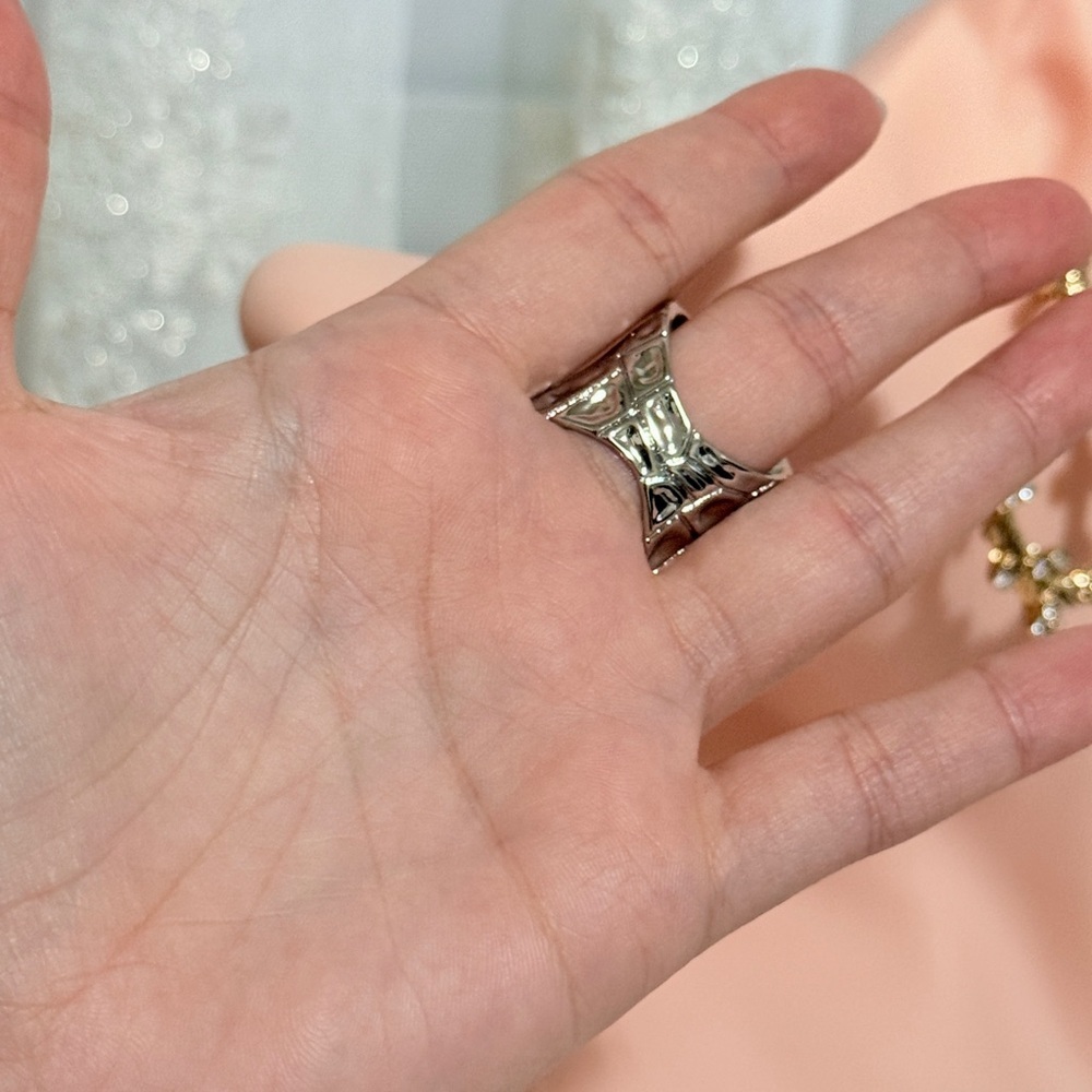 S925 Elegant Silver Geometric Ring - Picture 9 of 9